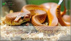 monitoring the snake during feeding
