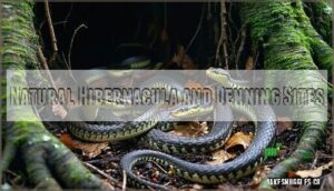 natural hibernacula and denning sites