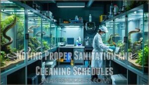noting proper sanitation and cleaning schedules