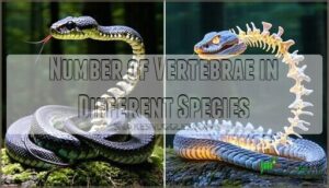 number of vertebrae in different species
