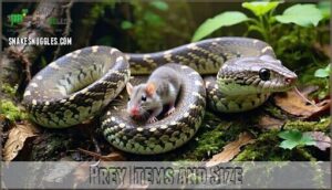 prey items and size