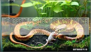 proper placement of food in the enclosure