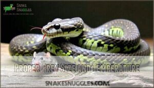 proper prey size and temperature