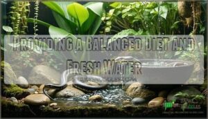 providing a balanced diet and fresh water