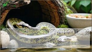 providing appropriate shedding aids and surfaces