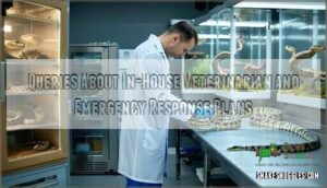 queries about in-house veterinarian and emergency response plans
