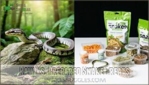 raw vs. prepared snake treats