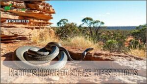 regions prone to snake infestations