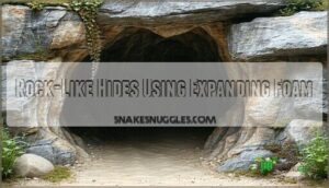 rock-like hides using expanding foam