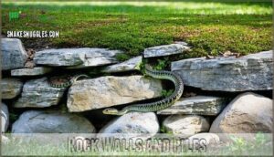 rock walls and piles