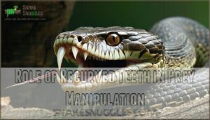 role of recurved teeth in prey manipulation