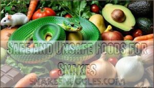 safe and unsafe foods for snakes