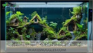 setting up a snake's terrarium