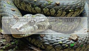sloughing abnormalities in infected snakes