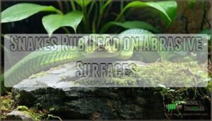 snakes rub head on abrasive surfaces