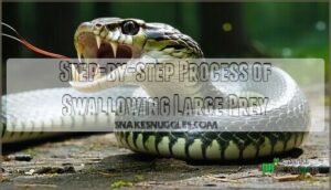 step-by-step process of swallowing large prey