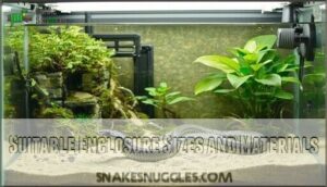 suitable enclosure sizes and materials