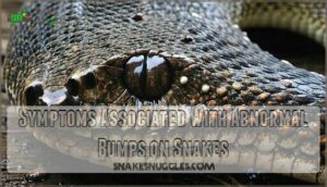 symptoms associated with abnormal bumps on snakes