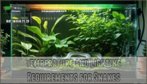temperature and lighting requirements for snakes