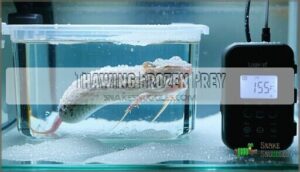 thawing frozen prey