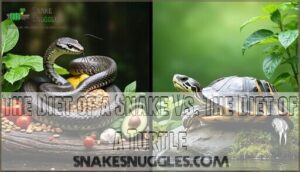 the diet of a snake vs. the diet of a turtle