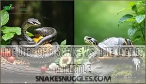 the diet of a snake vs. the diet of a turtle the diet of a snake vs. the diet of a turtle