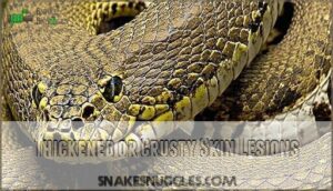thickened or crusty skin lesions