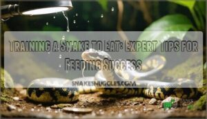 training a snake to eat
