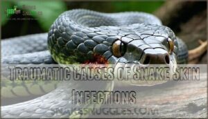 traumatic causes of snake skin infections