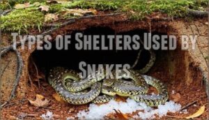 types of shelters used by snakes