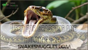 used for grasping and holding prey