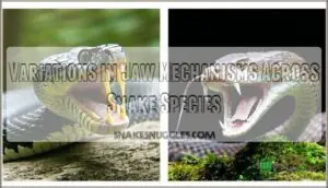 variations in jaw mechanisms across snake species