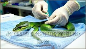 veterinary intervention for severe cases