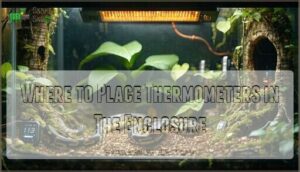 where to place thermometers in the enclosure