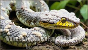 white or yellowish fungal growths