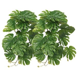 WOLEDOE 2Pack Reptile Fake Plants B0C65JTWCX