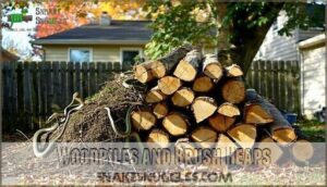 woodpiles and brush heaps