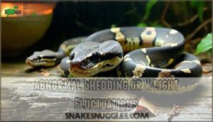 abnormal shedding or weight fluctuations