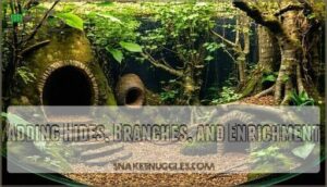 adding hides, branches, and enrichment