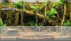 adding hiding spots and climbing features