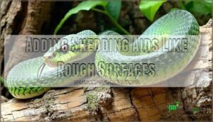 adding shedding aids like rough surfaces