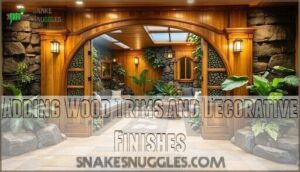 adding wood trims and decorative finishes