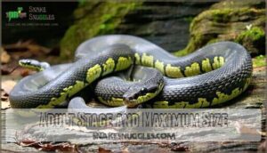 adult stage and maximum size