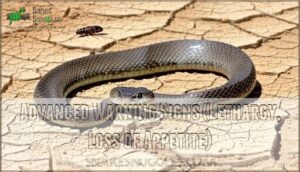 advanced warning signs (lethargy, loss of appetite)