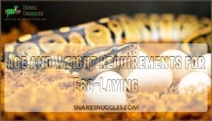 age and weight requirements for egg-laying