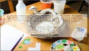 applying paper mache and paper clay