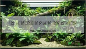 arranging hides and decorations