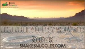 availability of prey and water sources