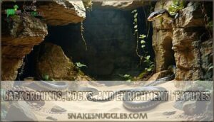 backgrounds, rocks, and enrichment features