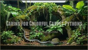 caring for colorful carpet pythons